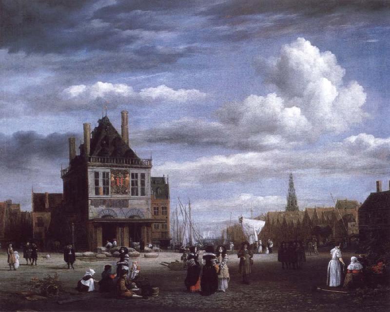 Jacob van Ruisdael The Dam with the weigh house at Amsterdam